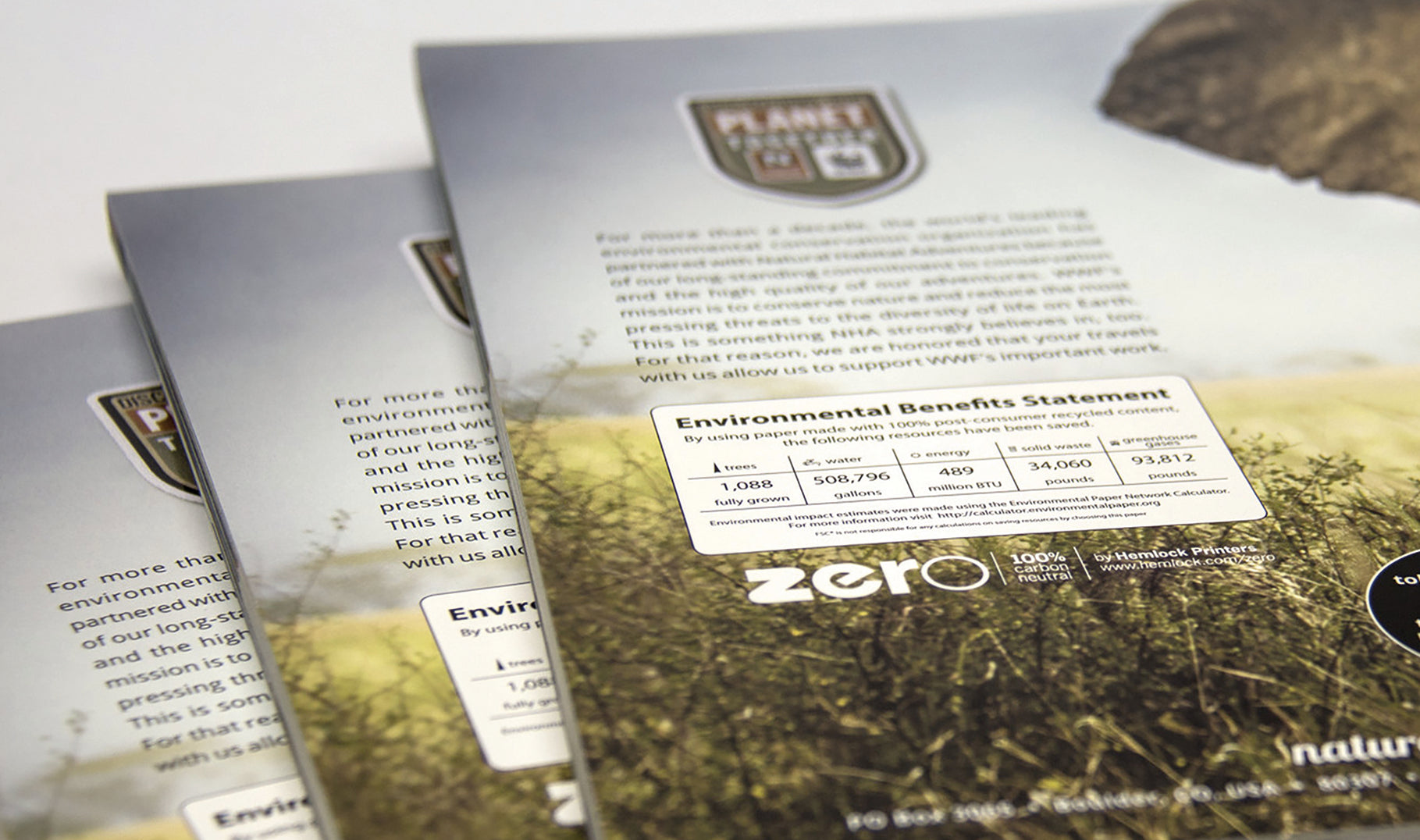 We are proud to be a part of Hemlock, a group of companies recognized as North America's greenest printers. Together, we produce the highest quality printed materials with the lowest environmental impact, all manufactured in 100% carbon-neutral, FSC Certified® facilities. Learn more about our environmental practices <a href="/pages/about-us#our-values">here</a>.