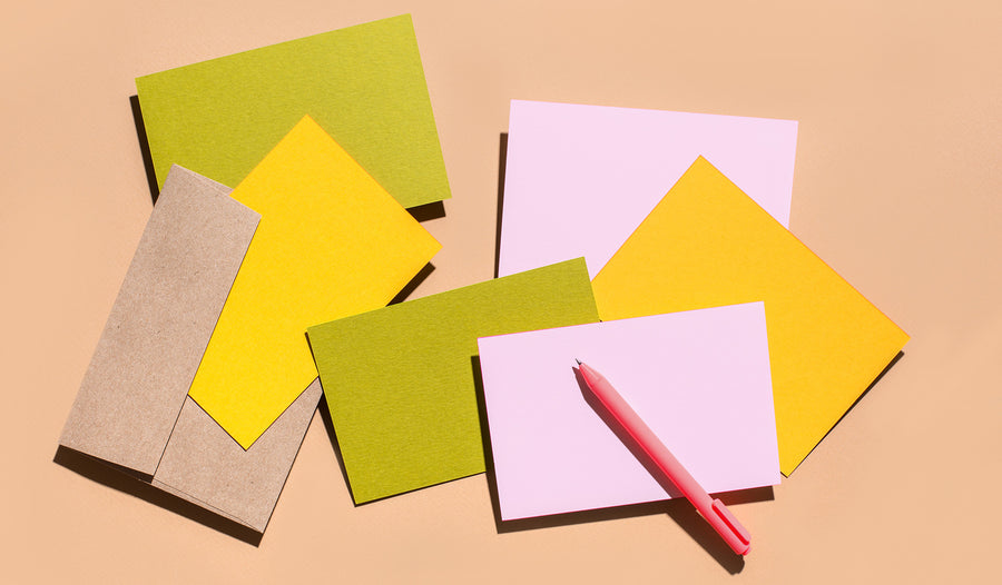 Double-thick Mohawk papers and hand painted colored edges make these cards perfect for any correspondence or occasion.