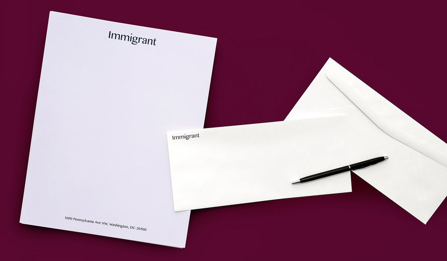 An astute series of letterhead and envelope sets printed on premium eggshell paper, created by Art Director Ania Diakoff. Official Correspondence will add to any voice the echo of its constituency.