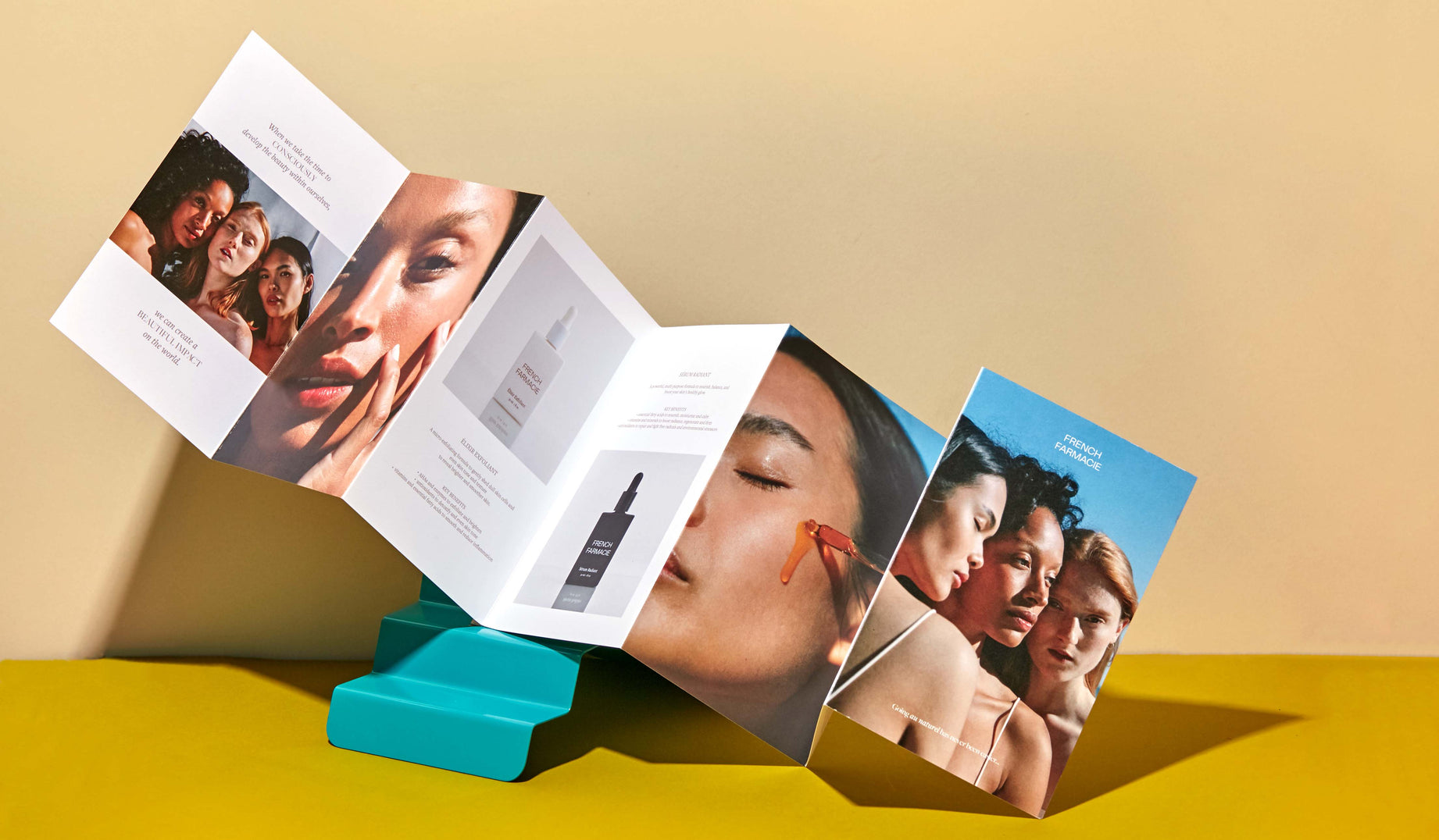 For a unique brand promo, print up some folded cards. Call attention to a new body of work, create a lookbook, or show off a recent project for a client, this compact format makes a big impact.