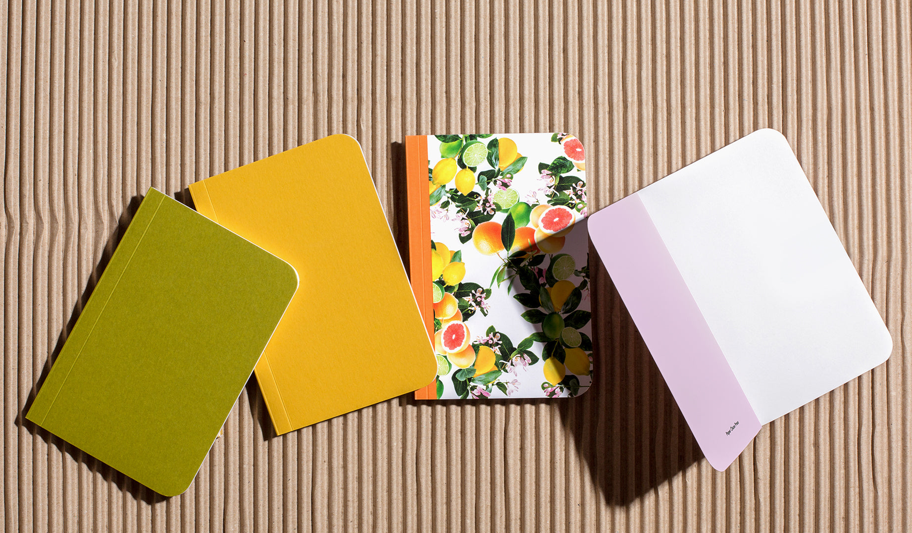 Assorted 4-pack: Pastel Pink, Yellow, Citri Pattern & Kiwi Green